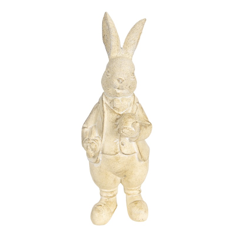 Clayre & Eef Figur Kaninchen 22 cm Weiß Polyresin