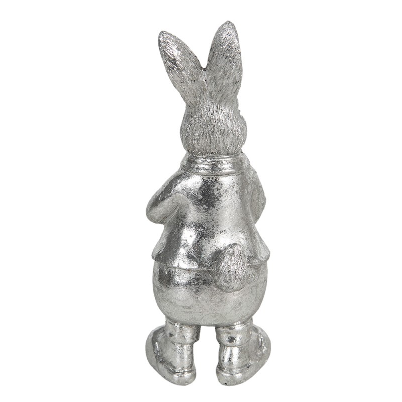 Clayre & Eef Figurine Rabbit 13 cm Silver colored Polyresin