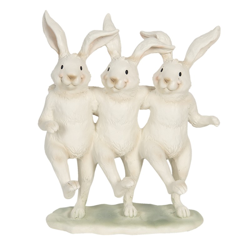 Clayre & Eef Figurine Rabbit 16x9x19 cm White Polyresin Rectangle
