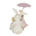 Clayre & Eef Figurine Rabbit 12x11x16 cm White Pink Polyresin