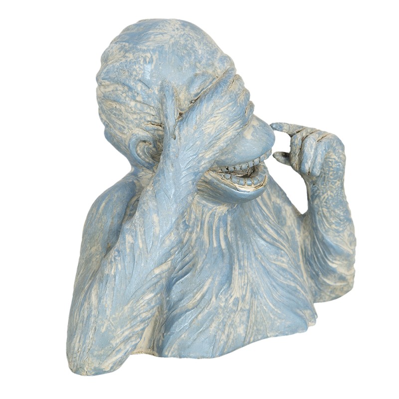 Clayre & Eef Figur Affe 24 cm Blau Beige Polyresin