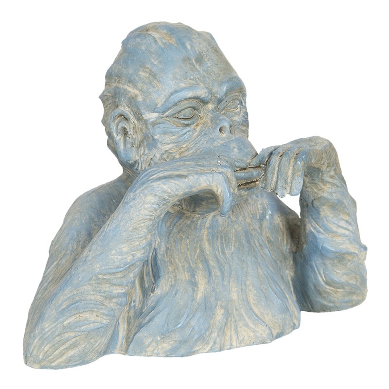 Clayre & Eef Figurine Singe 24 cm Bleu Beige Polyrésine
