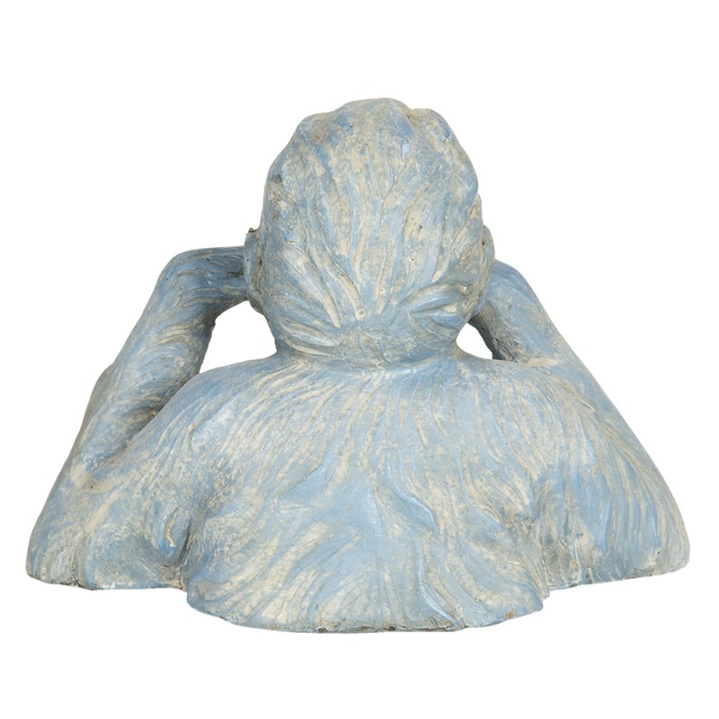 Clayre & Eef Statuetta Scimmia 24 cm Blu Beige Poliresina