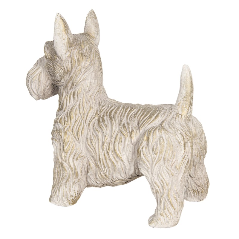 Clayre & Eef Beeld Hond 31x17x33 cm Beige Polyresin
