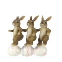 Clayre & Eef Figurine Rabbit 14x5x13 cm Brown White Polyresin