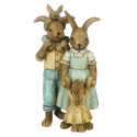 Clayre & Eef Figurine Rabbit 15 cm Green Brown Polyresin