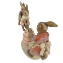 Clayre & Eef Figur Kaninchen 13 cm Rosa Polyresin