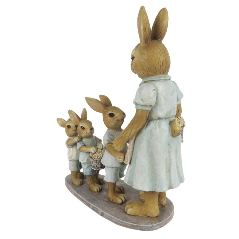 Clayre & Eef Figur Kaninchen 19 cm Braun Grün Polyresin