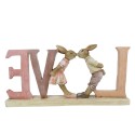 Clayre & Eef Figurine Rabbit 19x3x9 cm Pink Polyresin Love