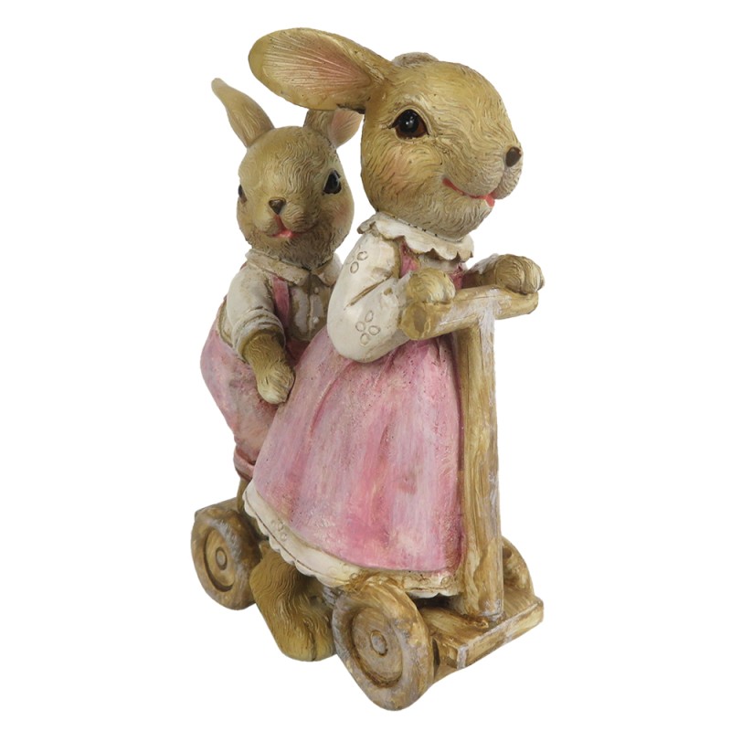 Clayre & Eef Figurine Rabbit 8x4x11 cm Pink Polyresin