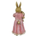 Clayre & Eef Figurine Rabbit 8x7x19 cm Brown Pink Polyresin