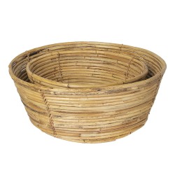 Clayre & Eef Baskets Set of 2 Ø 47*19 cm Beige Rattan