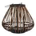 Clayre & Eef Wind Light Ø 36x30 cm Brown Wood Glass Round
