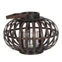 Clayre & Eef Wind Light Ø 34x23 cm Brown Wood Glass Round