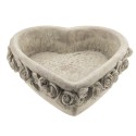 Clayre & Eef Planter 27x27x9 cm Grey Pottery Heart-Shaped Roses