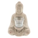 Clayre & Eef Teelichthalter Buddha 13x11x21 cm Beige Terrakotta