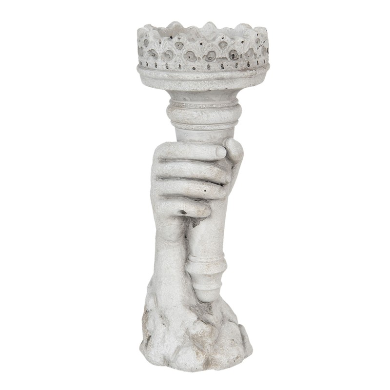 Clayre & Eef Candle holder 13x11x33 cm Grey Stone Hand