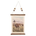 Clayre & Eef Wall Tapestry 39x28 cm Brown Linen Rectangle Llama