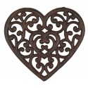 Clayre & Eef Pot Coasters 21x20 cm Brown Iron Round Heart