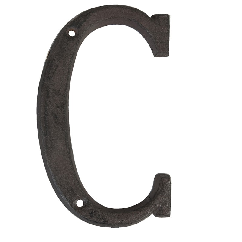 Clayre & Eef IJzeren Letter C  13 cm Bruin Ijzer