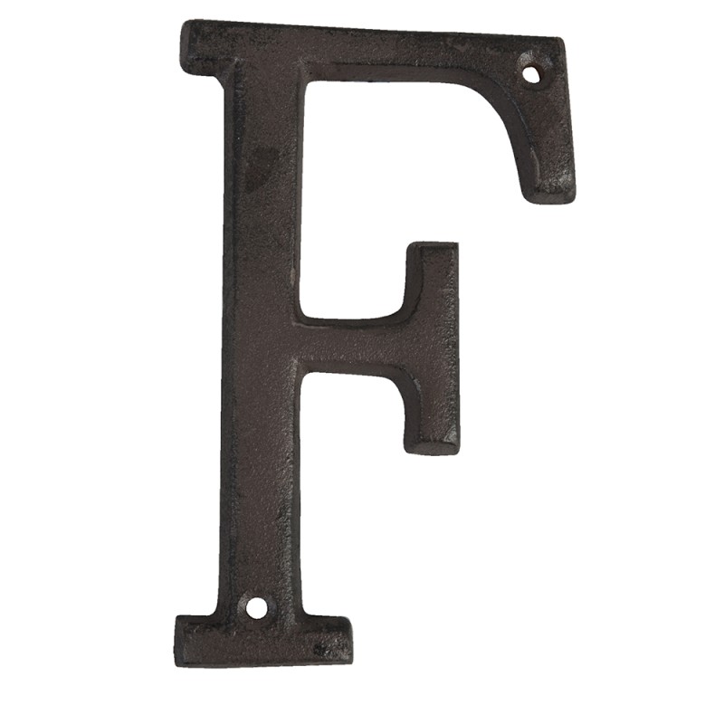 Clayre & Eef Lettera F di ferro 13 cm Marrone Ferro