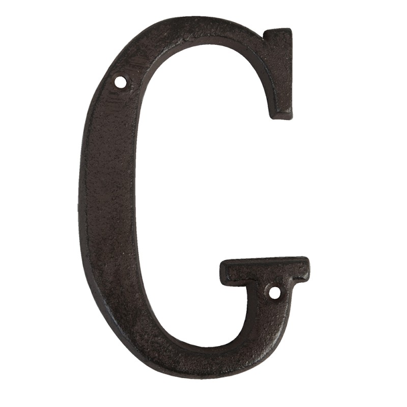 Clayre & Eef IJzeren Letter G  13 cm Bruin Ijzer