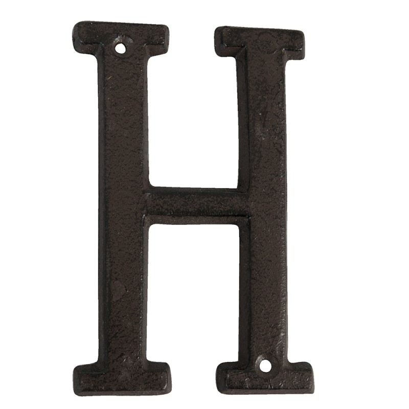 Clayre & Eef Iron Letter H 13 cm Brown Iron