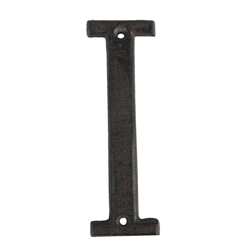 Clayre & Eef Iron Letter I 13 cm Brown Iron