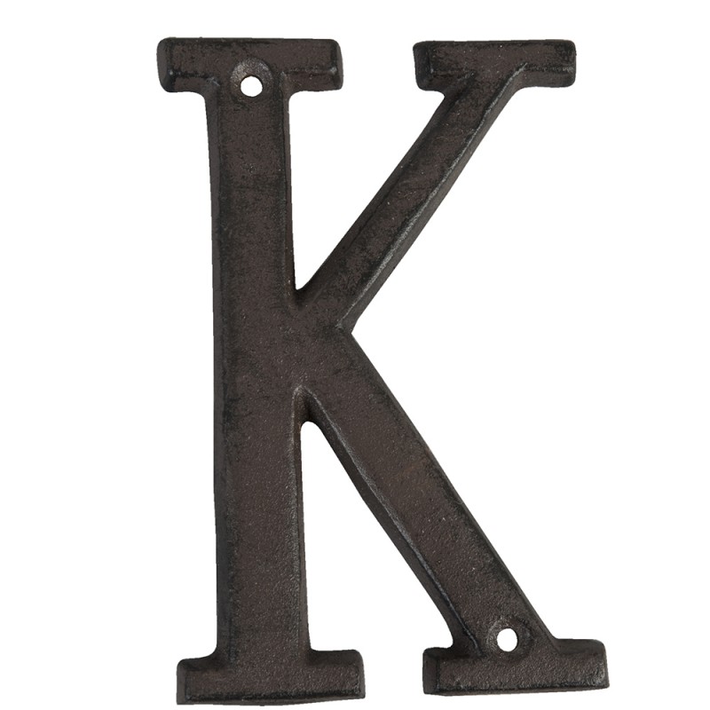 Clayre & Eef Iron Letter K 13 cm Brown Iron