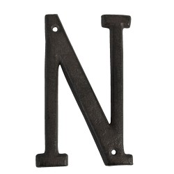 Iron Letter N Brown 8x1x13...