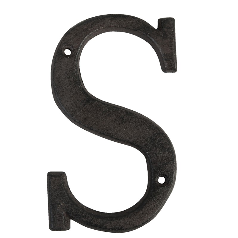 Clayre & Eef Iron Letter S 13 cm Brown Iron