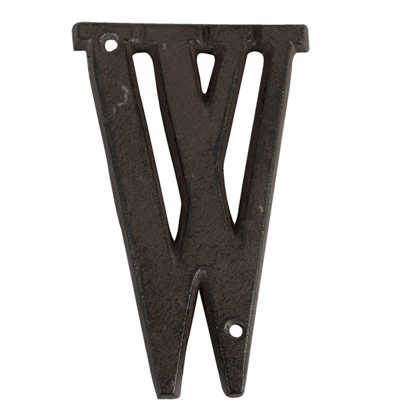 Clayre & Eef Iron Letter W 13 cm Brown Iron