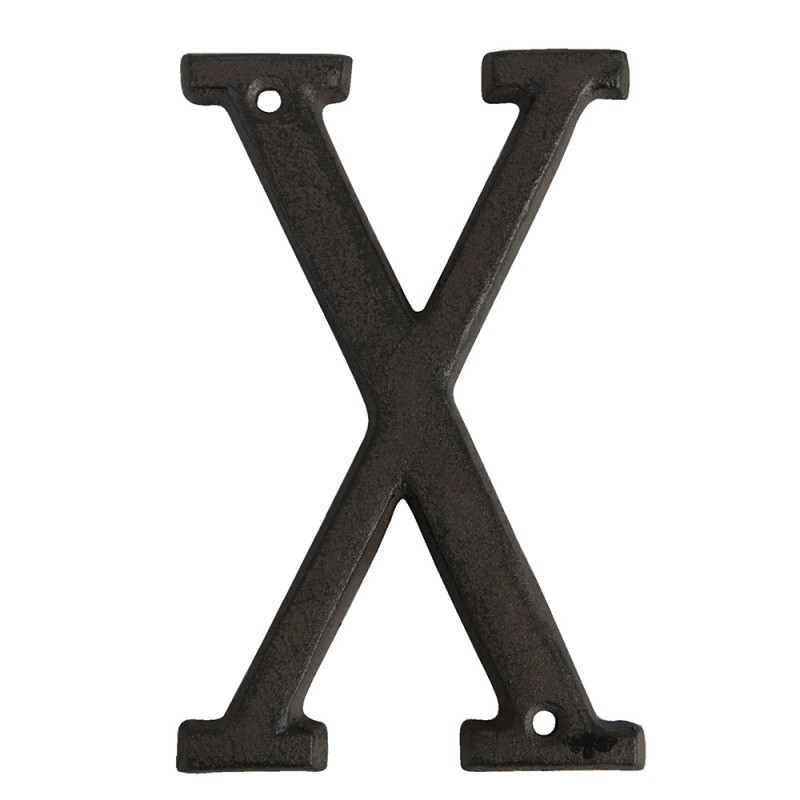 Iron Letter X Brown 8x1x13 cm | 8x1x13 cm | Clayre & Eef | 6Y0840-X