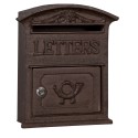 Clayre & Eef Mailbox 27x9x31 cm Brown Metal Rectangle Letters