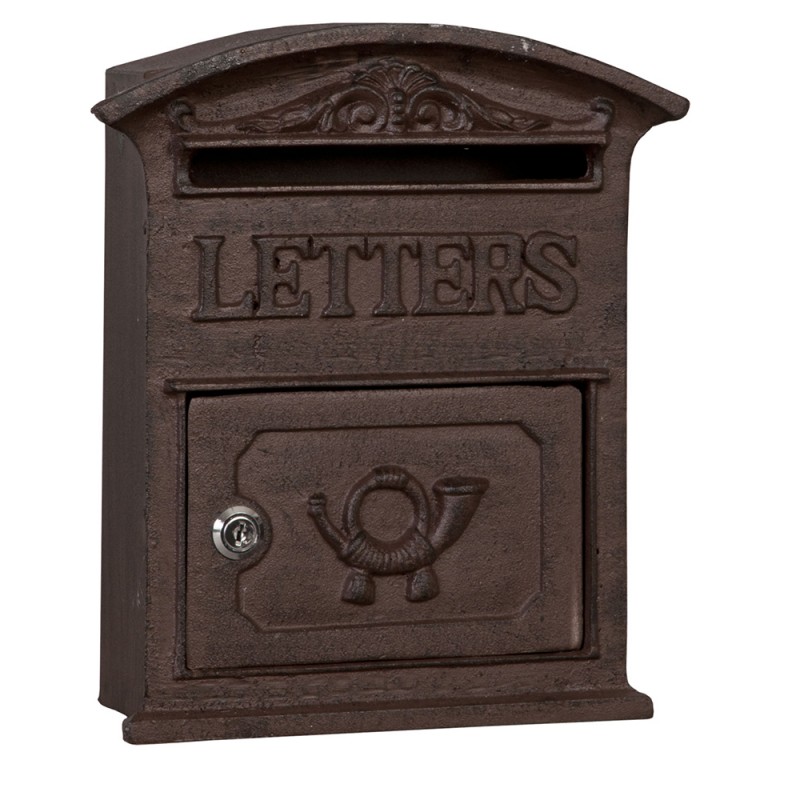 Clayre & Eef Boîte aux lettres 27x9x31 cm Marron Métal Rectangle Letters