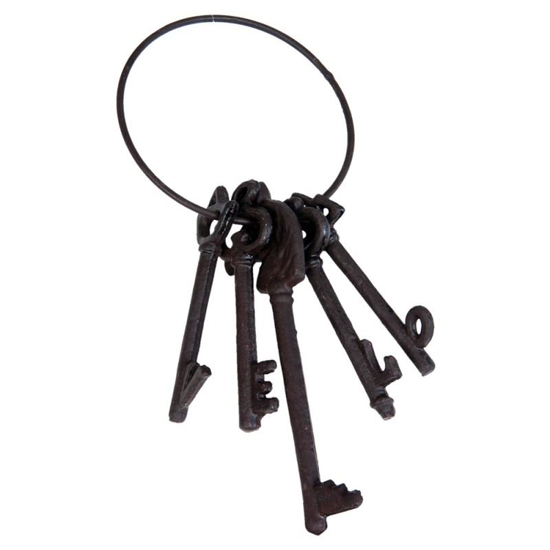 Clayre & Eef Decorative Keychain 11x5x25 cm Brown Iron