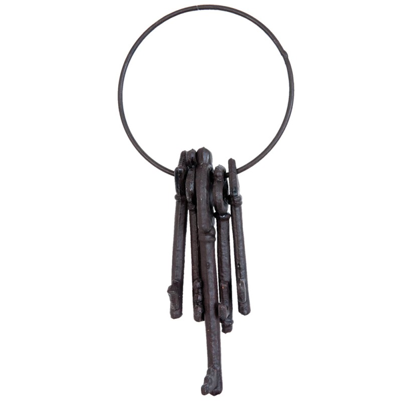 Clayre & Eef Decorative Keychain 11x5x25 cm Brown Iron