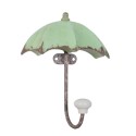 Clayre & Eef Wall Hook 12x5x15 cm Green Iron Rectangle Umbrella
