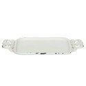 Clayre & Eef Decorative Serving Tray 16x8x1 cm White Iron Rectangle