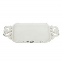 Clayre & Eef Decorative Serving Tray 16x8x1 cm White Iron Rectangle