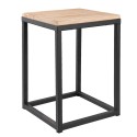 Clayre & Eef Side Table Set of 2 Black Iron Wood Square