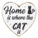 Clayre & Eef Tekstbord  25x25 cm Wit Zwart Metaal Home Cat