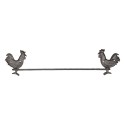 Clayre & Eef Towel Holder Rooster 51x8x13 cm Brown Iron