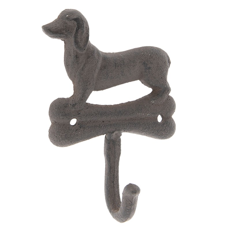 Clayre & Eef Wall Hook 10x4x15 cm Brown Metal Dog
