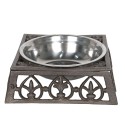 Clayre & Eef Dog Bowl 820 ml Brown Iron Square