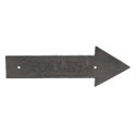 Clayre & Eef Text Sign 29x10 cm Brown Iron Rectangle Arrows Toilet
