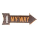 Clayre & Eef Text Sign 46x15 cm Brown Iron Rectangle My Way