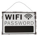 Clayre & Eef Tekstbord  30x20 cm Zwart Wit Metaal Rechthoek WiFi Password
