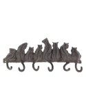 Clayre & Eef Wall Coat Rack 6 Hooks Cats 36x5x16 cm Brown Iron