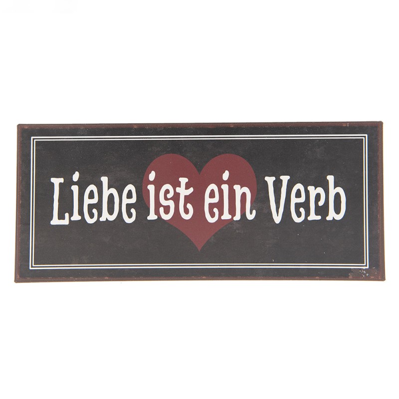 Clayre & Eef Text Sign 30x13 cm Brown Metal Rectangle